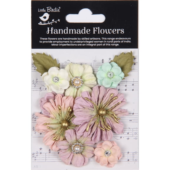 Little Birdie Liora Paper Flowers 10/Pkg-Fairy Garden