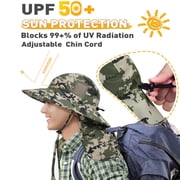 Mens Sun Protection Hat with Neck Flap Cover,Wide Brim Outdoor Fishing Hiking Camping Hunting Boating Safari Gardening
