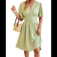thumbnail image 2 of Vestido de Mujer de Verano 2025, Elegante Minivestido con Volantes y Escote en V Profundo, Vestidos A la Cintura Judías M, 2 of 10