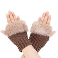 thumbnail image 1 of 1 Pair Fashionable Hands Protection Autumn Winter Girls Gloves, 1 of 5