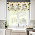 thumbnail image 2 of Sunflower Valances for Windows Farmhouse Kitchen Curtains Valances Rod Pocket Valance Curtains for Kitchen Windows Sunshine Bee Country Farm Floral Bee Window Valances for Bathroom Bedroom 42"x12", 2 of 6
