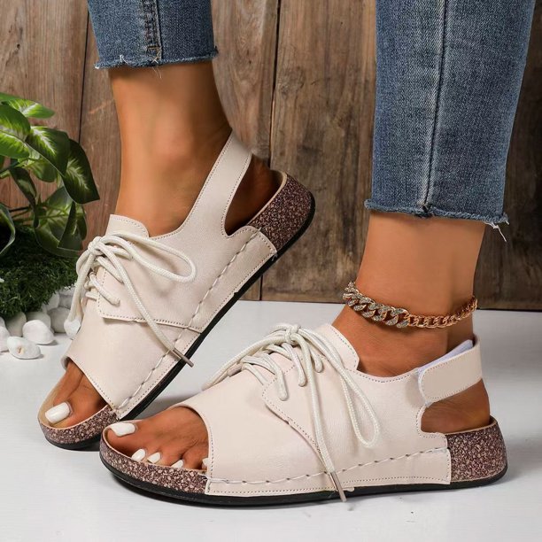 WILLBEST Sandalias Flexibles De Mujer, Sandalias De Cuña De Moda Para Mujer, Plataformas, Tacones Altos Con Perlas, Sandalias