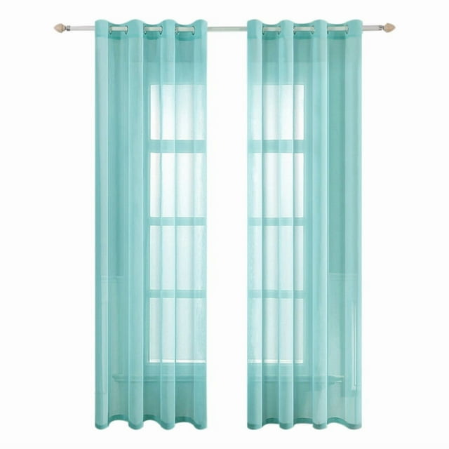 Coofit Sheer Curtain Solid Color All-match Translucent Window Gauze Window Panel