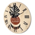 thumbnail image 3 of Designart 'Abstact Tropical Palm Leaf, Minimal Sun And Moon II' Modern Wood Wall Clock, 3 of 5