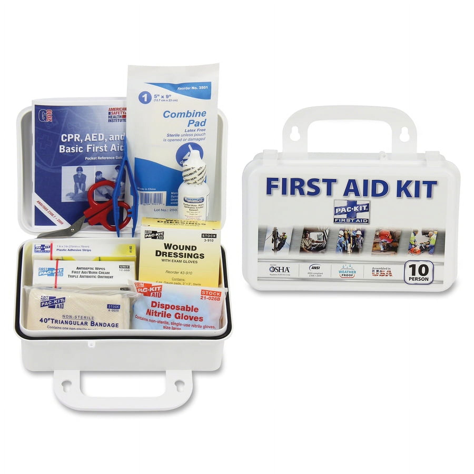 Pac-Kit ANSI Plus 10 Person Plastic First Aid Kit