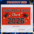 thumbnail image 2 of Red Background Congrats Grad Banner Star Pattern Graduation Backdrop  Varsity Lettering Class of 2026 Display for High School Graduation College Graduation Graduation Party, 2 of 8