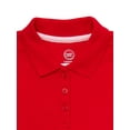 thumbnail image 2 of Wonder Nation Toddler Girls School Uniform Long Sleeve Interlock Polo Shirt, 2-Pack, 2 of 3