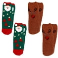 thumbnail image 1 of Calcetines navideños de dibujos animados tridimensionales bordados de lana coralina, 1 of 6