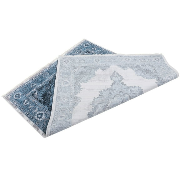 HR HANDCRAFT RUGS HR Bohemian Floral Oriental Distressed Area Rug for Living Room Modern Home Glacier - 8' x 10'