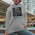 thumbnail image 2 of Be the Reason Someone Believes in the Goodness of God Quote, Groovy Retro Wavy Text Merch Gift, Heather Grey Hooded Sweatshirt or Hoodie, Large, 2 of 5