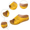 thumbnail image 5 of Modisza Orthopedic Wedge Sandals for Women Wide Width Open Toe Platform Wedges Slip on Comfortable Beach Walking Slippers size 8 Yellow, 5 of 6