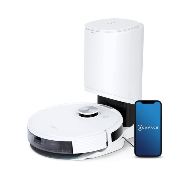 Robot aspirador y fregona ECOVACS DEEBOT N10 PLUS con vaciado automático, limpieza manos libres durante 60 días, succión de 3800 Pa, autonomía máxima de 330 minutos, mapeo preciso con sensores Lidar y