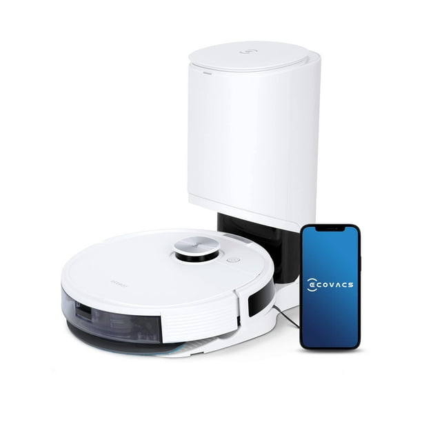 Robot aspirador y fregona ECOVACS DEEBOT N10 PLUS con vaciado automático, limpieza manos libres durante 60 días, succión de 3800 Pa, autonomía máxima de 330 minutos, mapeo preciso con sensores Lidar y