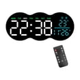 thumbnail image 3 of Reloj de pared digital LED con alarma electrónica, pantalla y luz nocturna, versátil Pantalla de 3 colores, 3 of 9