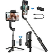 Apexel 1-Axis Gimbal Anti-Shaking Stabilizer for Smartphone with Extendable Wireless Selfie Stick and Tripod, Remote