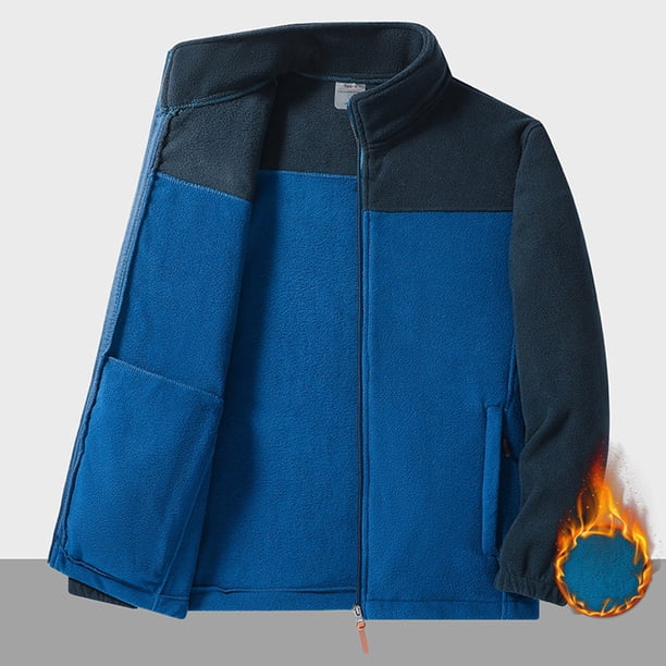 pstuiky camisa de manga larga para hombre, Blusa/camisa informal y moderna de color liso con cuello alto y cremallera para hombre Tops casuales para hombres m