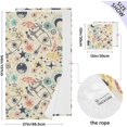 thumbnail image 2 of Coolnut Vintage Rocket Pattern Bath Towels with 1 Washcloth, 27"x54" + 12"x12"100% Cotton Bathroom Towels Set, Ultra Absorbent and Super Soft Bath Towel for Hotel, Home, 2 of 6