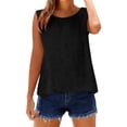 thumbnail image 6 of Lumtrix Dressy Tank Tops For Women Cotton Linen Gauze Shirts Sleeveless Summer Tunic Top Loose Fit Lightweight Comfy Casual Blouses Black M, 6 of 8