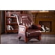 thumbnail image 5 of Real leather luxurious reclining chair. Solid wood four-legged computer chair. Fixed armrest leather art office chair.27 My Lux Decor Round, 5 of 19