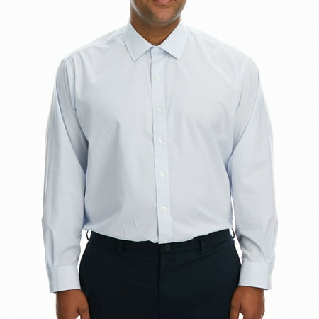 Big & Tall Haggar Premium Comfort Wrinkle Resistant Dress Shirt Color: White Blue Stripe Size: 18.5 34/5B