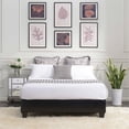 thumbnail image 2 of Bowery Hill Transitional Faux Leather Fabric Queen Platform Bed in Black, 2 of 10