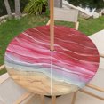 thumbnail image 6 of Round Outdoor Tablecloth with Umbrella Hole and Zipper, Red Ombre Coastal Fitted Table Cover with Elastic Edge for 45-54 Inch, Summer Nautical Beach Ocean Seaside Waterproof Patio Tablecoths, 6 of 9
