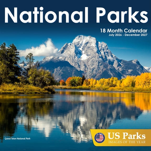 EcoEarth 18-Month Vertical Wall Calendar, National Parks, 11" x 17" Open, 2026 - 2027