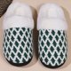 thumbnail image 3 of Zapatos con forro polar para mujer pantuflas casa invierno a cuadros con soporte para (verde 40-41), 3 of 8