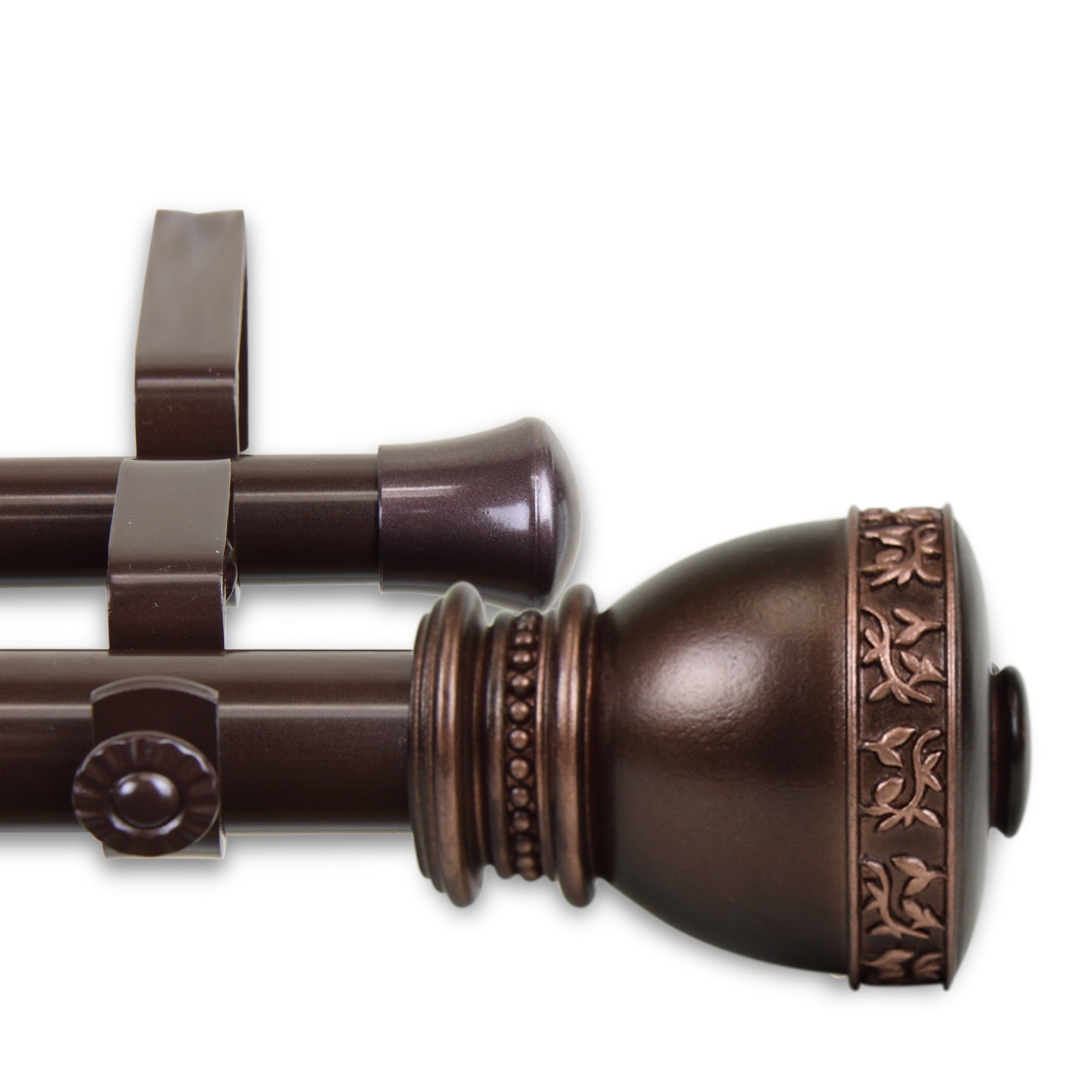 Kettle 1" Double Curtain Rod 48-84 inch - Bronze