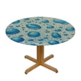 thumbnail image 3 of Orinice Water Drops Round Table Cover Stain Resistant Washable Indoor Outdoor Tablecloth Kitchen Dining Wedding Parties 100% Polyester Fiber 46-50, 3 of 8