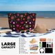 thumbnail image 5 of Disketp Geometric Hearts Bolsa de Playa de Gran Capacidad, Bolso Impermeable y a Prueba de Arena para Mujer, Ideal para Playa, Piscina y Natación, 5 of 7