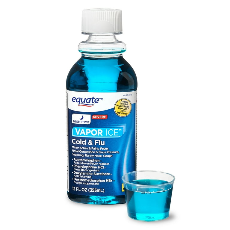 Equate Vapor Ice Daytime Severe Cold And Flu Relief Liquid,, 51 OFF
