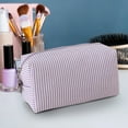 thumbnail image 6 of Striped Makeup Bag, Cosmetic Bag, Stylish Striped Daily Makeup Pouch for Travel and Organization, Lightweight Compact Grooming Bag with Ample Space for Toiletries and Cosmetics, Versatile Accessory, 6 of 9
