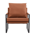 thumbnail image 4 of Sesslife PU Leather Accent Arm Chair, Modern Armchair with Metal Frame, Extra-Thick Padded Backrest and Seat Cushion, Single Brown Sofa Chair for Living Room, 4 of 10