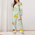 thumbnail image 2 of Daiia Mushroom Bee for Women's Long-Sleeved Pajama Set – Soft & Comfortable Sleepwear Button-Up Pajamas Cozy Lounge Wear-Small, 2 of 7