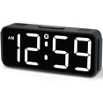 thumbnail image 1 of Reloj despertador digital compacto Peakeep con respaldo de batería, blanco, 1 of 7