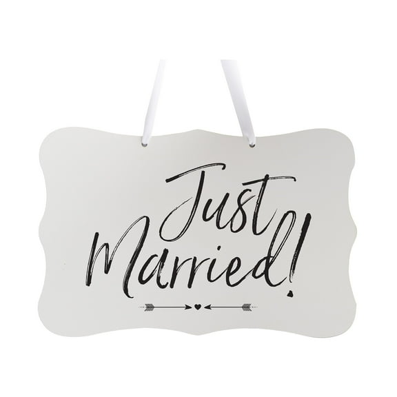 LifeSong Milestones Wedding Wall Hanging Signs For Ceremony And Reception For Couples - Just Married (Heart)