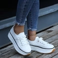 thumbnail image 3 of 2024 New Spring Sneakers, Women Casual Breathable Sport Shoes Lace-up Outdoor Canvas Walking Shoes, 3 of 4