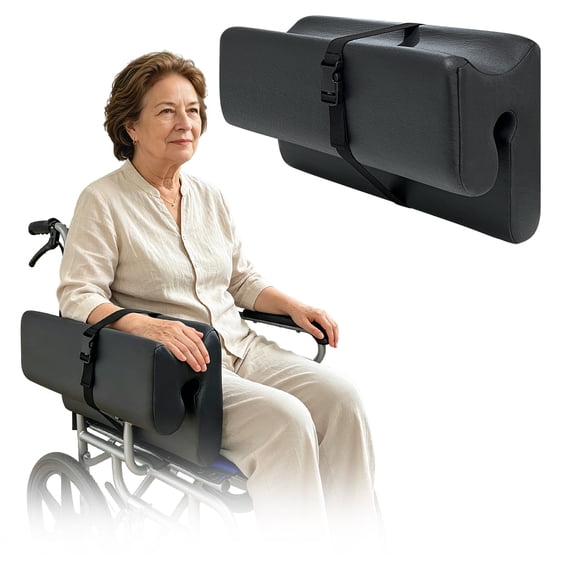 Arm Trough for Wheelchair Lateral Support Cushion, Armrest Pad Support Attachment, Ergonomic Arm Rest Elbow Pillow for Wheelchair Torso Side Leaning, Foam Arm Platform for Elderly (Longer)