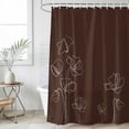 thumbnail image 6 of Brown Flowers Shower Curtain Set - Extra Long 72" x 96" Washable Bathtub Curtain with 12 Hooks, Pastoral Abstract Floral Minimalist Art Waterproof Fabric Shower Curtains for Bathroom/Bathtub Décor, 6 of 6