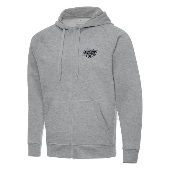 Men's Antigua Heather Gray Los Angeles Kings Big & Tall Victory Full-Zip Hoodie
