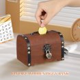 thumbnail image 4 of Howish treasure chest box Vintage Wooden Jewelry Box Piggy Bank Gift for Kids,Synthetic material(5.71"X4.13"X3.94"), 4 of 9