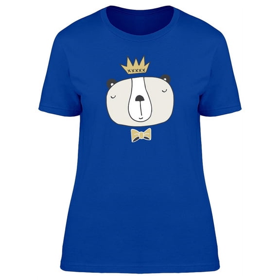 Cute Bear King Doodle Cartoon T-Shirt Women -Image by Shutterstock, Female XX-Large