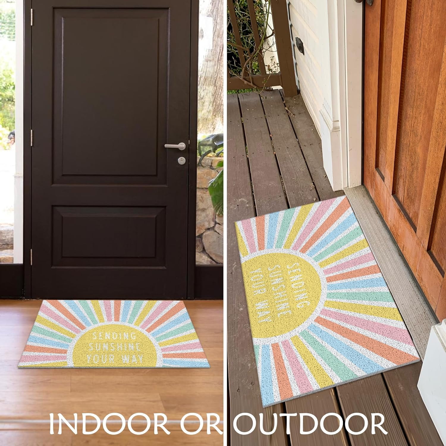 Boho Door Mats Outdoor - Boho Front Door Mat, Boho Welcome Mat, Boho Door Mat Doormat Outdoor Indoor Entrance, Indoor Door Mats for Entryway, 17x30, Sending Sunshine Your Way