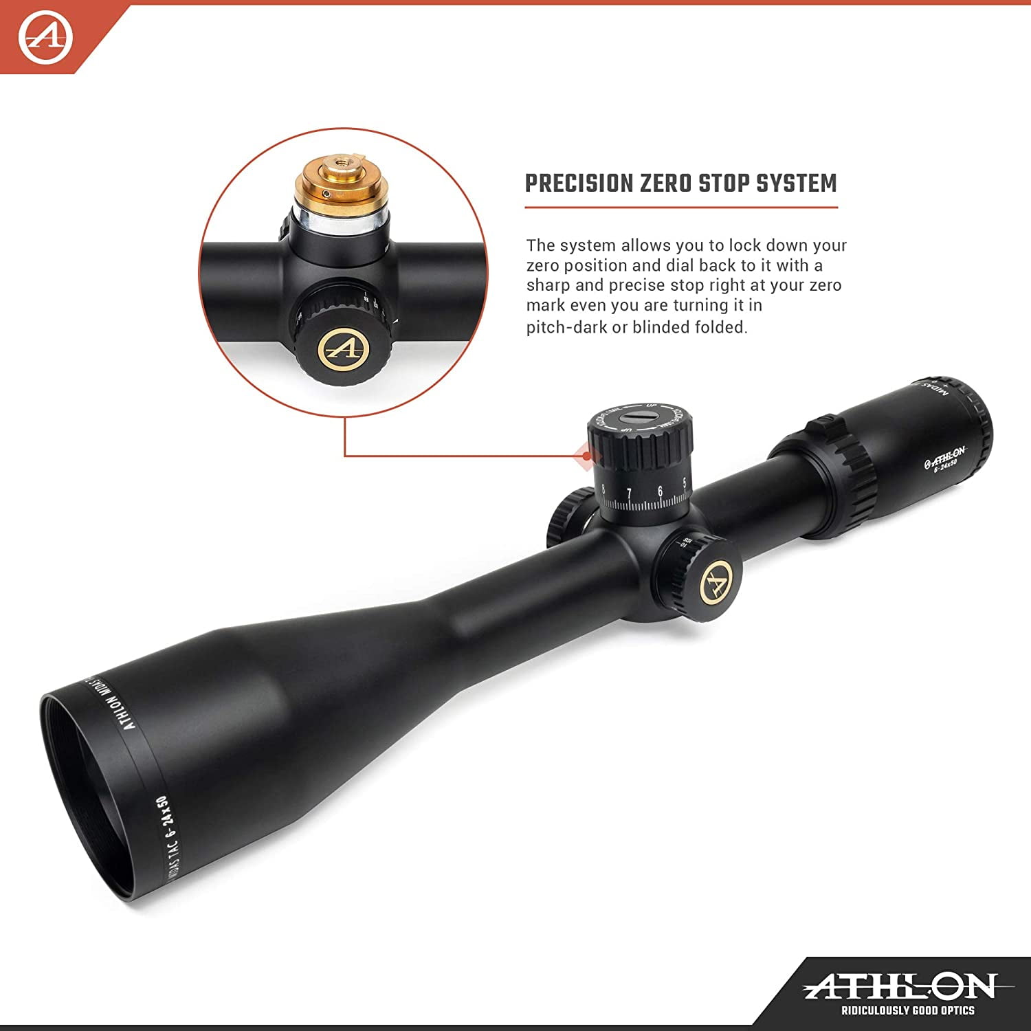 Athlon Optics Midas TAC HD 6-24x50 APRS3 FFP MIL Reticle Long Range Riflescope