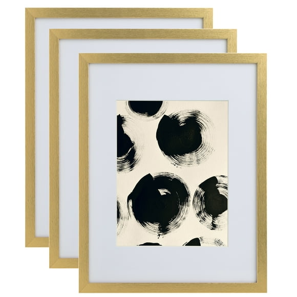 Gallery Linear Perfection 3 Piece Photo Frame Set; (3)-11x14in, Gold Finish