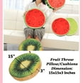 thumbnail image 4 of Set of 2 Velvet Round Decorative Pillow 15-Inch for Couch Decor (Watermelon), 4 of 7