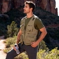 thumbnail image 3 of Youthup Men's Lightweight V-Neck Utility Vest with 13 Pockets - Zippered Casual Sleeveless Jacket for Outdoor Sports, Travel, Hiking (Polyester, Seasonless Layering), 3 of 16