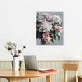 thumbnail image 3 of EastSmooth Bedroom Flower Canvas Wall Art - Blush Pink Peony Gallery Paintings Elegant Blossom Floral Picture Artwork Botanical Photography Prints on Gray Wrapped Canvas for Modern Living Room Office, 3 of 5