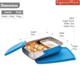 thumbnail image 2 of Stainless Steel Compact Small Steel Lunch Box - Blue, 150ml+550ml | Two Compartments With Airtight Lid - Leak Resistant, Microwave Safe, 2 of 4
